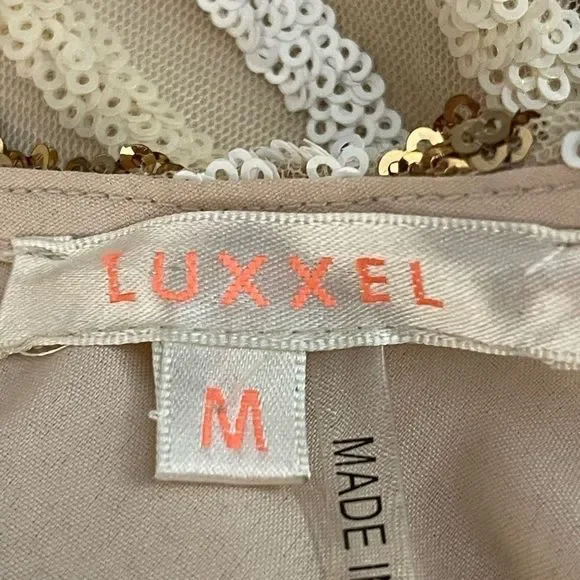 Sequin Split Skirt/Romper faux dress by Luxell.  Size: Medium. - Picture 6 of 7